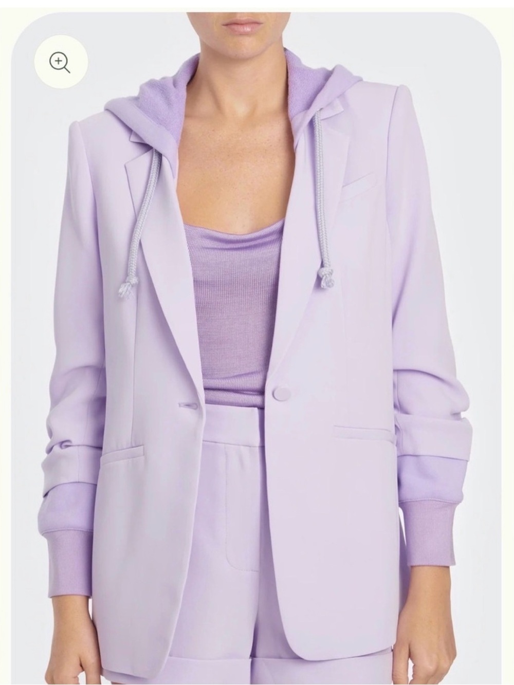 CINQ A SEPT Hooded KHLOE JACKET LILAC WINE SIZE 00